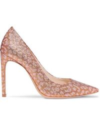 Sophia Webster Rio Leopard-print Glittered Lurex Pumps - Pink