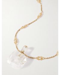 Chloé - Goldfarbene Kette Mit Kunstperlen Und Details Aus Harz Und Kristall - Lyst