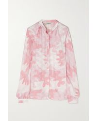 Lanvin Bluse Aus Jacquard Aus Einer Seidenmischung Mit Camouflage-print - Pink