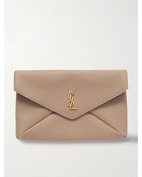 Saint Laurent - Cassandre Large Textured-Leather Clutch - Lyst