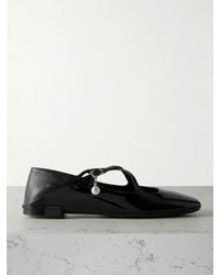 Jimmy Choo - Eleri Ballerinas Aus Lackleder Mit Einklappbarer Fersenpartie Und Verzierung - Lyst