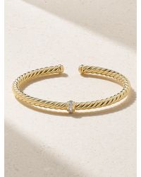 David Yurman - Cablespira Flex Station 18-Karat Diamond Cuff - Lyst