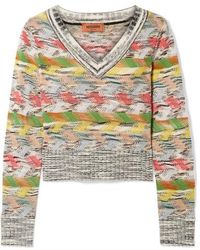 Missoni Cropped Wool-blend Sweater - Gray