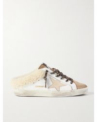 Golden Goose - Superstar Sabot Shearling-Lined Distressed Leather And Suede Slip-On Sneakers - Lyst