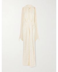 Johanna Ortiz - Wildly Beautiful Tasseled Satin-Jacquard Halterneck Maxi Dress - Lyst