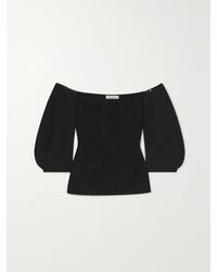 Gabriela Hearst - Lyre Off-The-Shoulder Shirred Linen-Gauze Top - Lyst