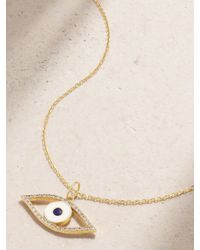 Mateo - Eye Of Protection 14-Karat, Enamel And Diamond Necklace - Lyst