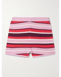 La DoubleJ - Veneziana Striped Ribbed Cotton Shorts - Lyst