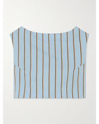 D'Estree - Richard Cropped Striped Twill Top - Lyst