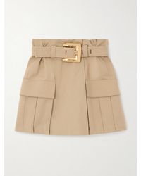 Balmain - Minirock Aus Baumwollgabardine Mit Gürtel - Lyst