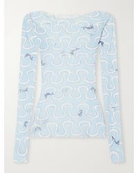 PUCCI - Printed Sheer Tulle Top - Lyst