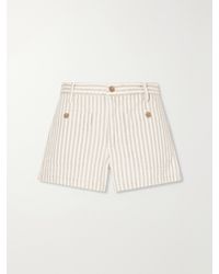FRAME - The Cruise Striped Cotton Denim Shorts - Lyst