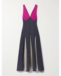 Maria McManus - Paneled Twill, Crepe De Chine And Satin Maxi Dress - Lyst