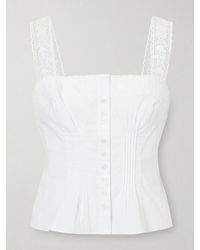 STAUD - Da Adolfo Matilde Cotton-Blend Tank - Lyst