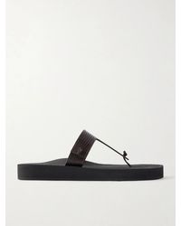 Christen - Edge Lizard-Effect Leather Flip Flops - Lyst