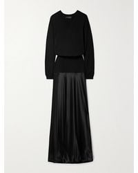 Brandon Maxwell - The Kerolyn Silk And Cashmere-Blend And Silk-Satin Maxi Dress - Lyst
