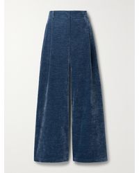 Proenza Schouler - Hose Mit Weitem Bein Aus Chenille Mit Falten - Lyst