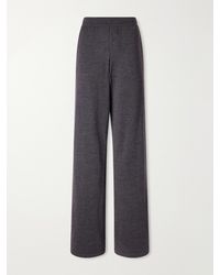 Gucci - Web-Trimmed Wool Wide-Leg Pants - Lyst