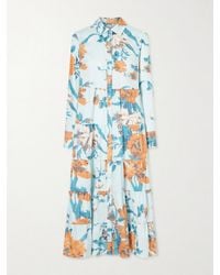 Erdem - Tiered Floral-Print Cotton Midi Dress - Lyst