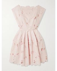 Erdem - Cutout Embroidered Poplin Mini Dress - Lyst