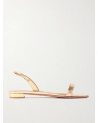 Aquazzura - So Nude Mirrored-Leather Slingback Sandals - Lyst