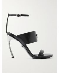 Versace - Sandalen Aus Leder Mit Verzierungen - Lyst