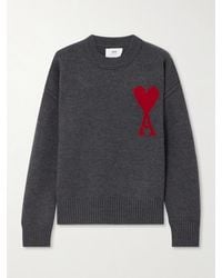 Ami Paris - Net Sustain Adc Intarsia Wool Sweater - Lyst