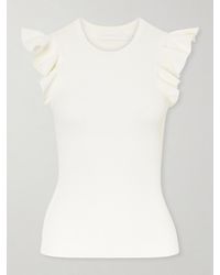 Zimmermann - Aster Frill Racer Ribbed-Knit Tank - Lyst
