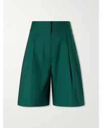 Proenza Schouler - Clio Pleated Cotton-Blend Poplin Shorts - Lyst