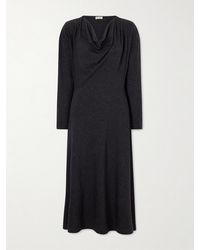 Brunello Cucinelli - Draped Wool-Blend Jersey Dress - Lyst