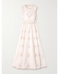 Emporio Sirenuse - Clodette Embroidered Cotton-Blend Midi Dress - Lyst