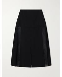 Jil Sander - Satin-Trimmed Wool Midi Skirt - Lyst