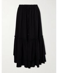 Chloé - Tiered Silk Crepe De Chine Maxi Skirt - Lyst