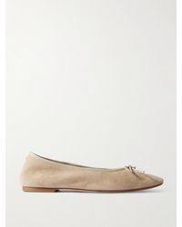 Aeyde - Tiby Bow-Detailed Suede Ballet Flats - Lyst