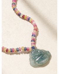 JIA JIA - Happy Buddha 14-Karat, Sapphire And Jade Necklace - Lyst
