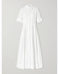 Jonathan Simkhai - Mollie Pleated Cotton-Poplin Midi Shirt Dress - Lyst
