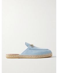 Gucci - Cleo Espadrille-Slippers Aus Veloursleder Mit Horsebit-Detail - Lyst