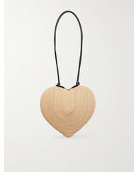 Alaïa - Le Coeur Leather-Trimmed Raffia Shoulder Bag - Lyst