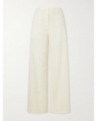 Theory - Cotton-Poplin Wide-Leg Pants - Lyst
