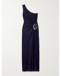 Oséree - Lumière One-Shoulder Cutout Metallic Stretch-Knit Maxi Dress - Lyst