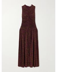 Ulla Johnson - Elsa Ruched Floral-Print Jersey Midi Dress - Lyst