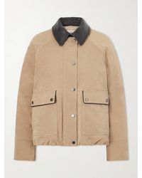 Brunello Cucinelli - Leather-Trimmed Padded Canvas Jacket - Lyst