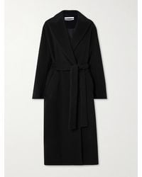 Another Tomorrow - Belted Double-Breasted Wool Coat - Lyst