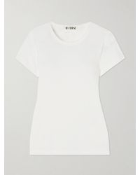 ÉTERNE - Short Sleeve Baby Tee Cotton And Modal-Blend Jersey T-Shirt - Lyst