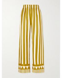 Eres - Pacha Striped Silk-Twill Straight-Leg Pants - Lyst
