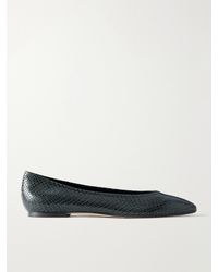 Aeyde - Ellie Snake-Effect Leather Ballet Flats - Lyst