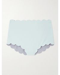 Marysia Swim - Santa Monica Reversible Scalloped Printed Seersucker Bikini Briefs - Lyst