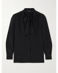 Nili Lotan - Colt Pussy-Bow Silk Crepe De Chine Blouse - Lyst