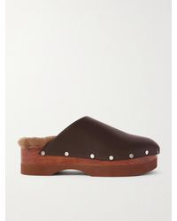 Le Monde Beryl - Agnes Shearling-Lined Leather Clogs - Lyst