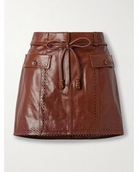 Ulla Johnson - Mini-Jupe En Cuir Découpé Au Laser À Ceinture Luna - Lyst